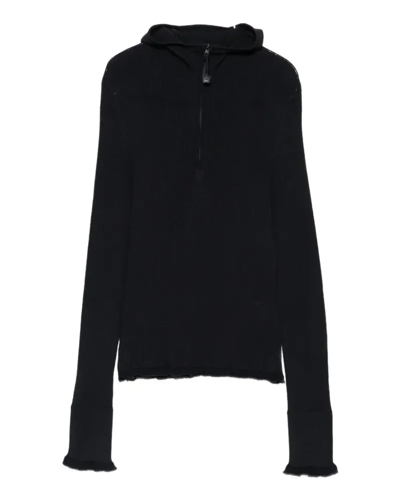 Cecilie Bahnsen Gerippter Pullover mit kurzem Reißverschluss - Blau Blau
