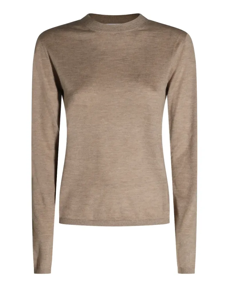 Max Mara Fein gestricktes T-Shirt - Braun Braun