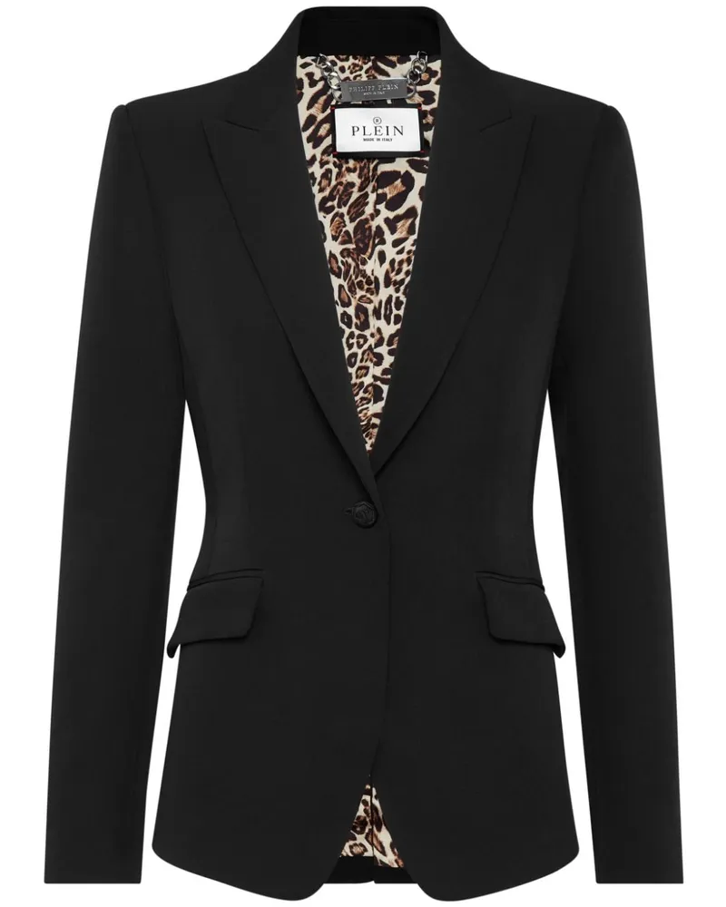 Philipp Plein Blazer mit steigendem Revers - Schwarz Schwarz