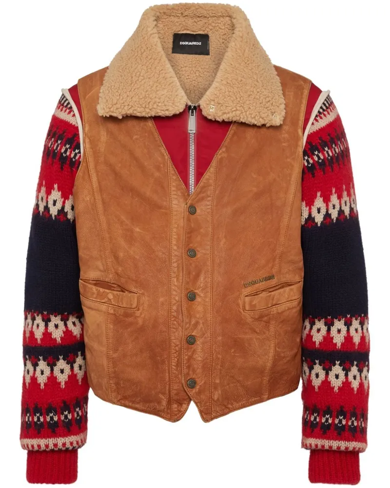 Dsquared2 Jacke mit gestrickten Ärmeln - Braun Braun