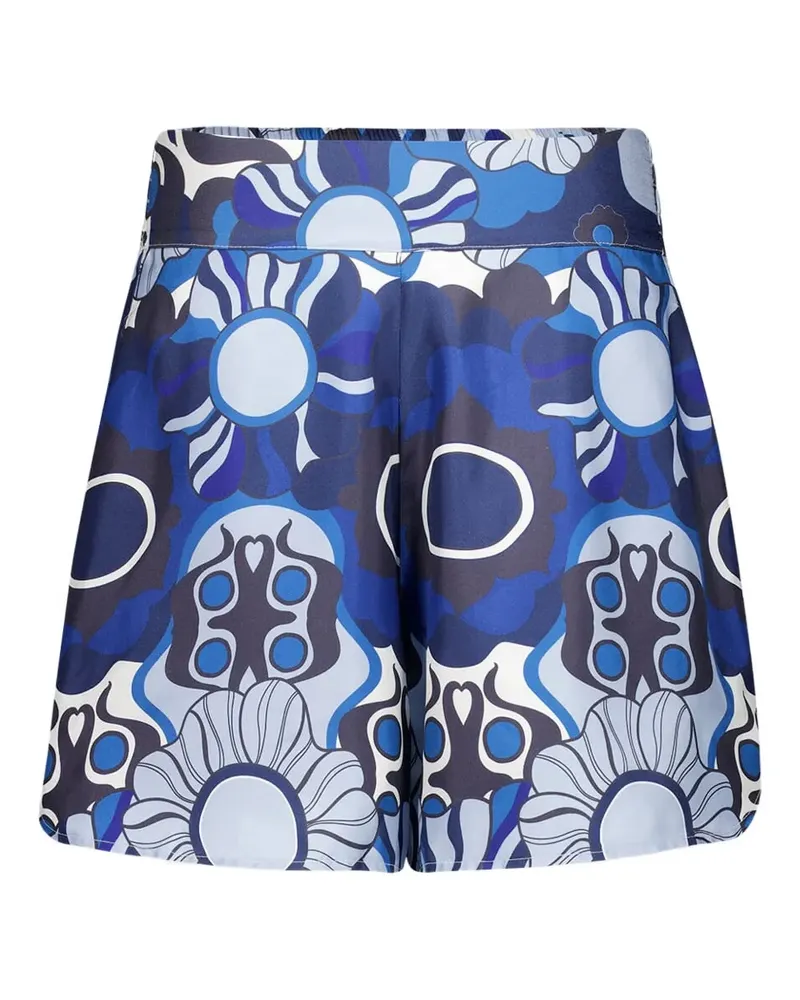 PAULA Shorts mit Blumen-Print - Blau Blau