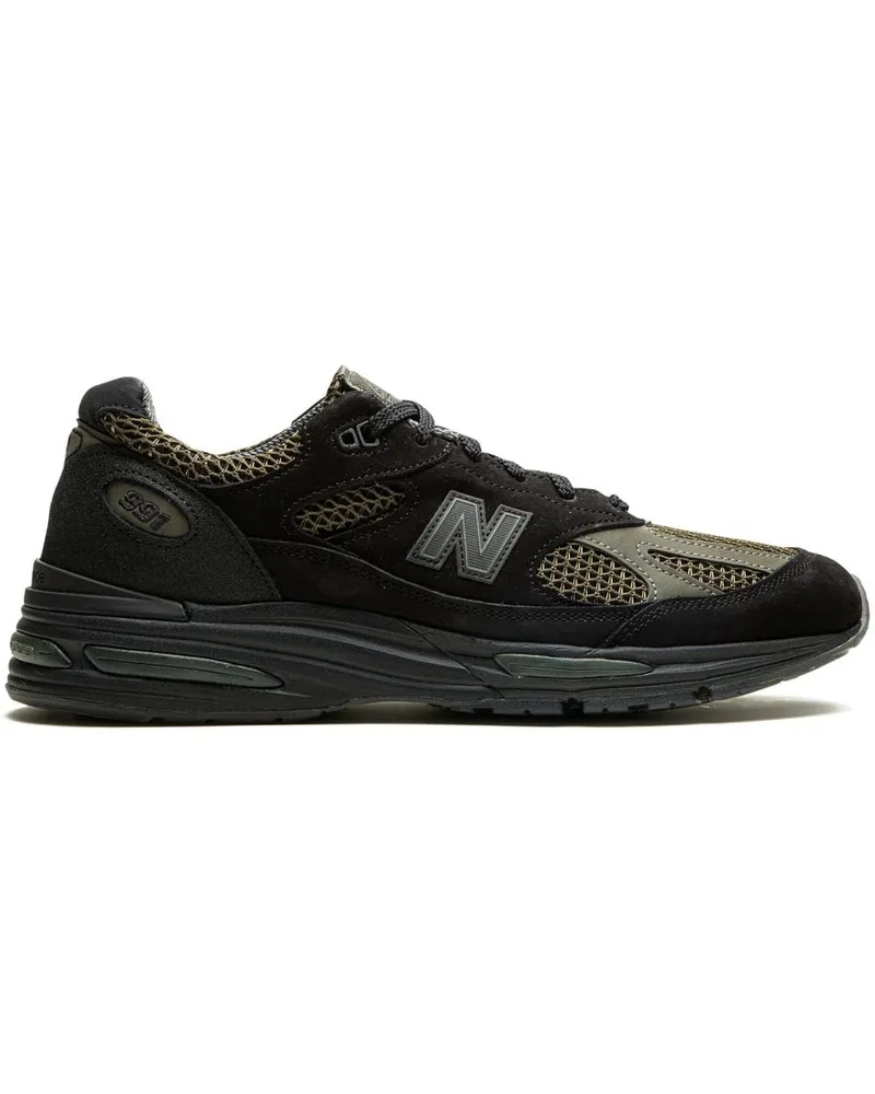 New Balance 991v2 Stone Island - Black Grey Sneakers - Schwarz Schwarz