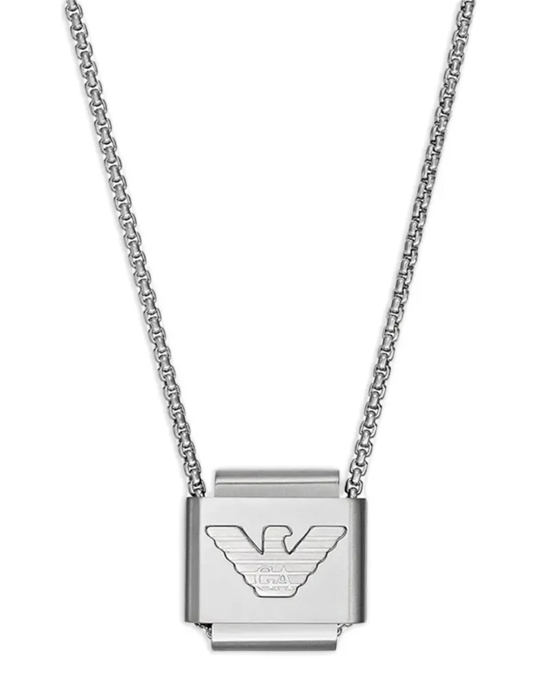 Emporio Armani logo-pendant necklace - Silber Silber