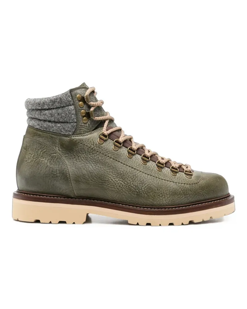 Brunello Cucinelli lace-up panelled boots - Grün Grün