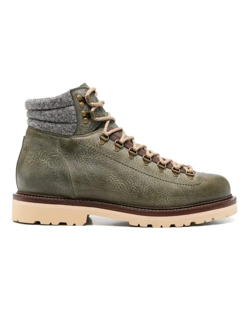 Brunello Cucinelli Schnürstiefel mit Kontrasteinsatz - Grün Grün