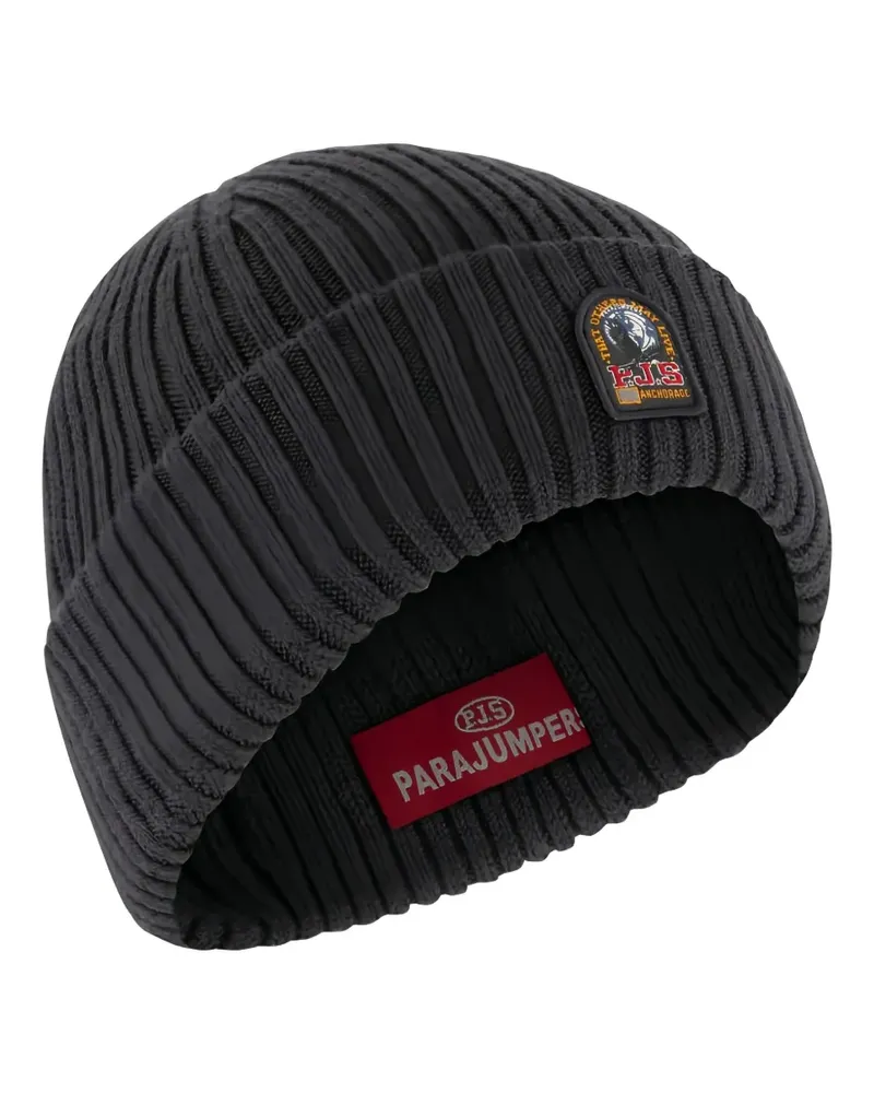 Parajumpers logo-patch ribbed beanie - Grau Grau
