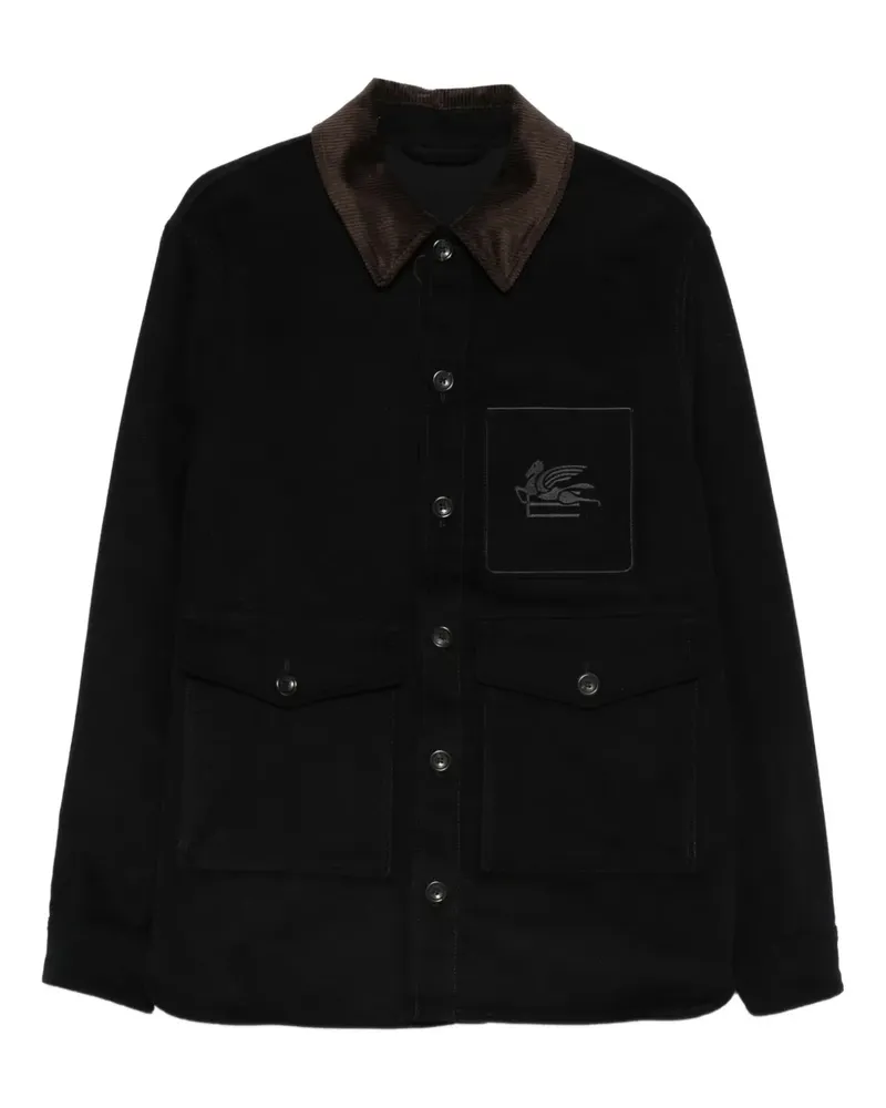 Etro Hemdjacke mit aufgesetzten Taschen - Schwarz Schwarz
