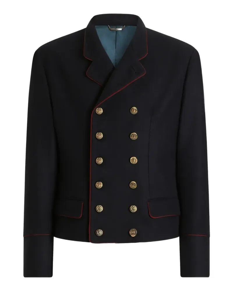Dolce & Gabbana Doppelreihiger Wollmantel - Blau Blau