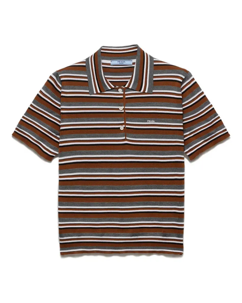 Prada Gestreiftes Poloshirt - Orange Orange