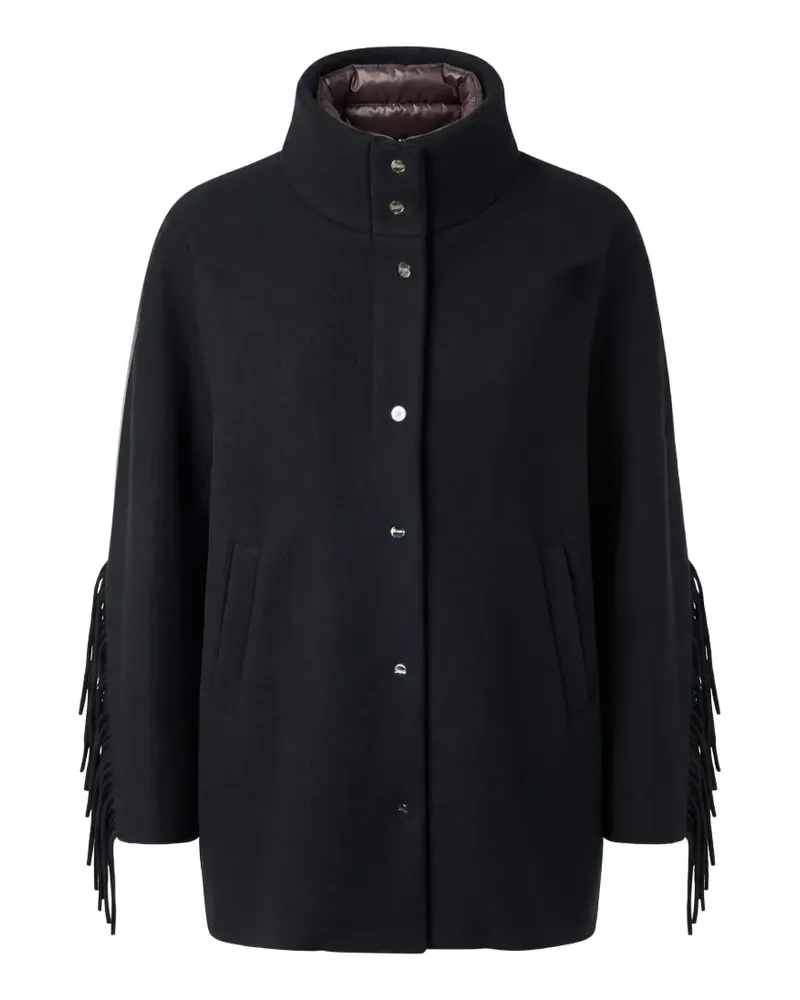 Herno fringe-detail coat - Schwarz Schwarz