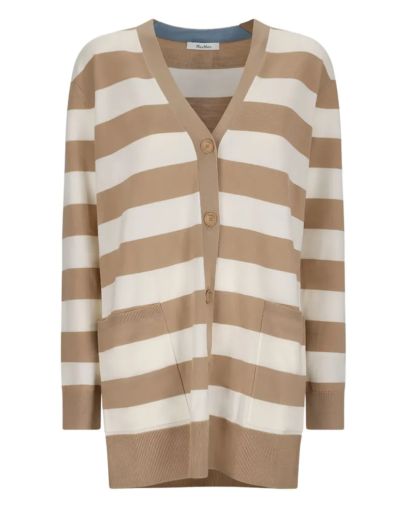 Max Mara Cardigan mit Streifenmuster - Nude Nude