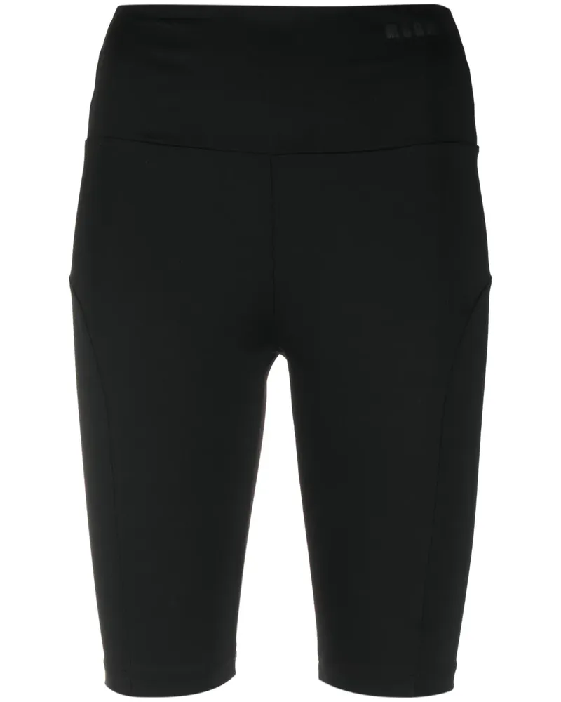 MSGM Shorts mit hohem Bund - Schwarz Schwarz