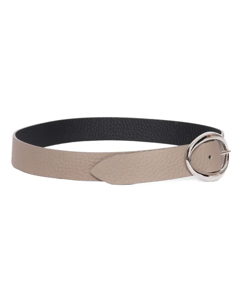 Orciani oval-buckle leather belt - Nude Nude