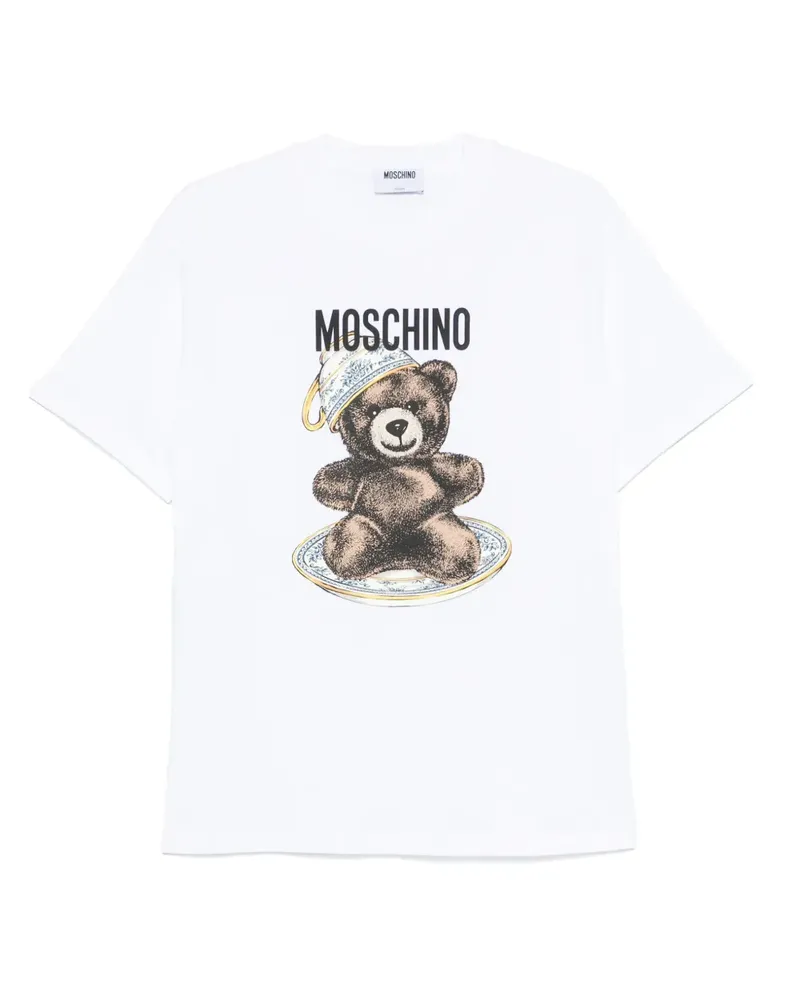 Moschino T-Shirt mit Logo-Print - Weiß Weiß