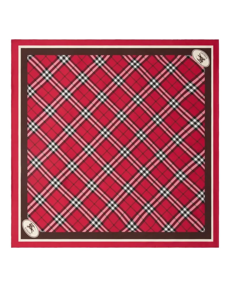 Burberry Karierter Schal aus Seide - Rot Rot