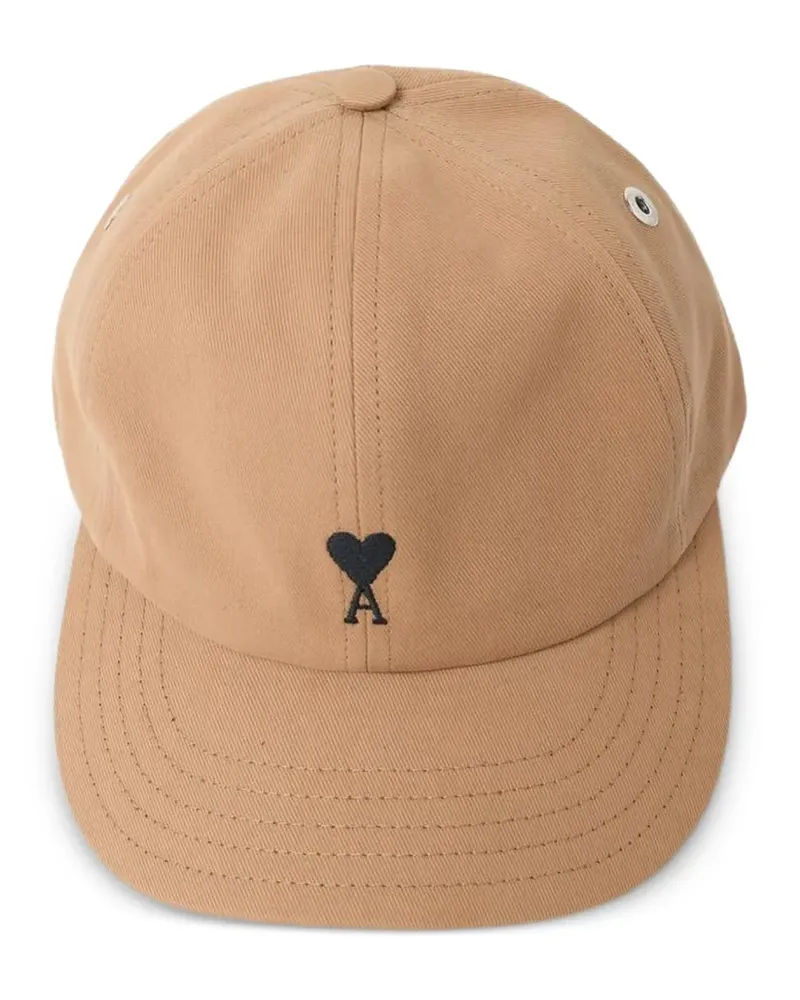 AMI Paris Beige Kappe aus Baumwolle mit Ami de Coeur - Nude Nude