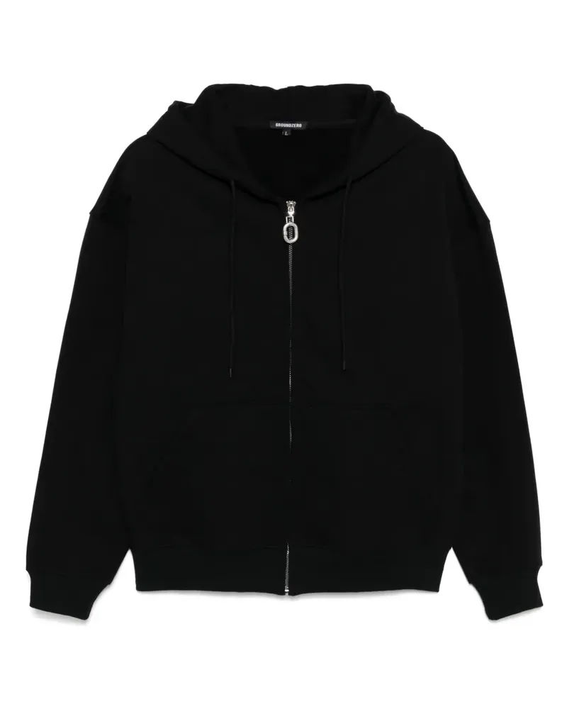Ground Zero Hoodie mit Trompe oeil-Print - Schwarz Schwarz