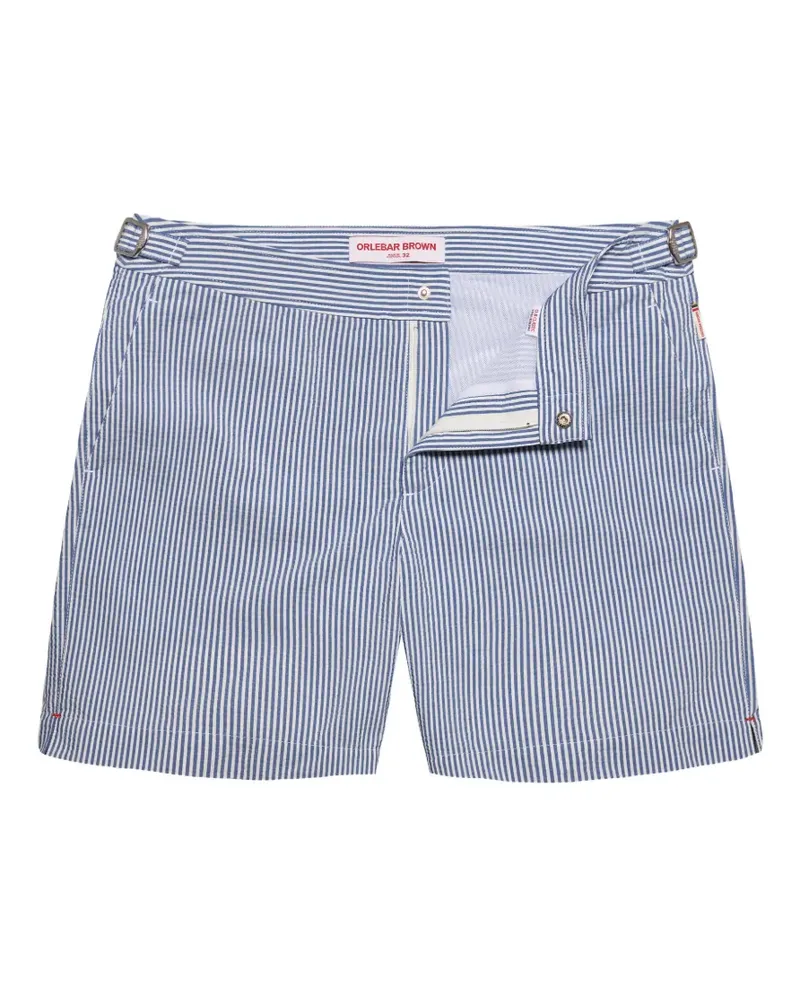 Orlebar Brown Bulldog Seersucker stripe beachwear - Blau Blau