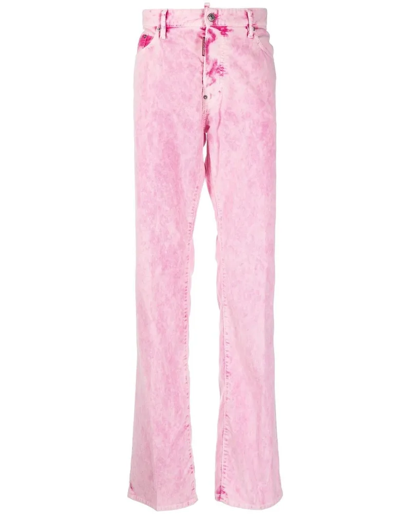 Dsquared2 Gerade Hose mit Batikmuster - Rosa Rosa