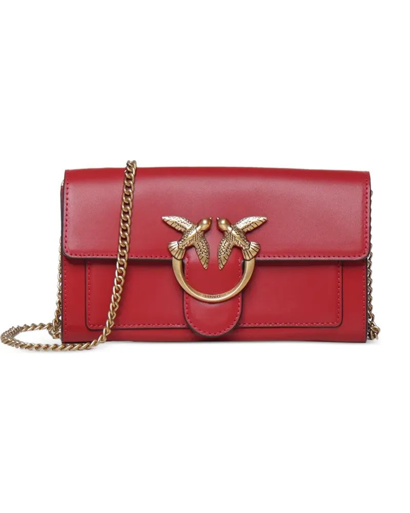Pinko Love Schultertasche mit Kettenriemen - Rot Rot