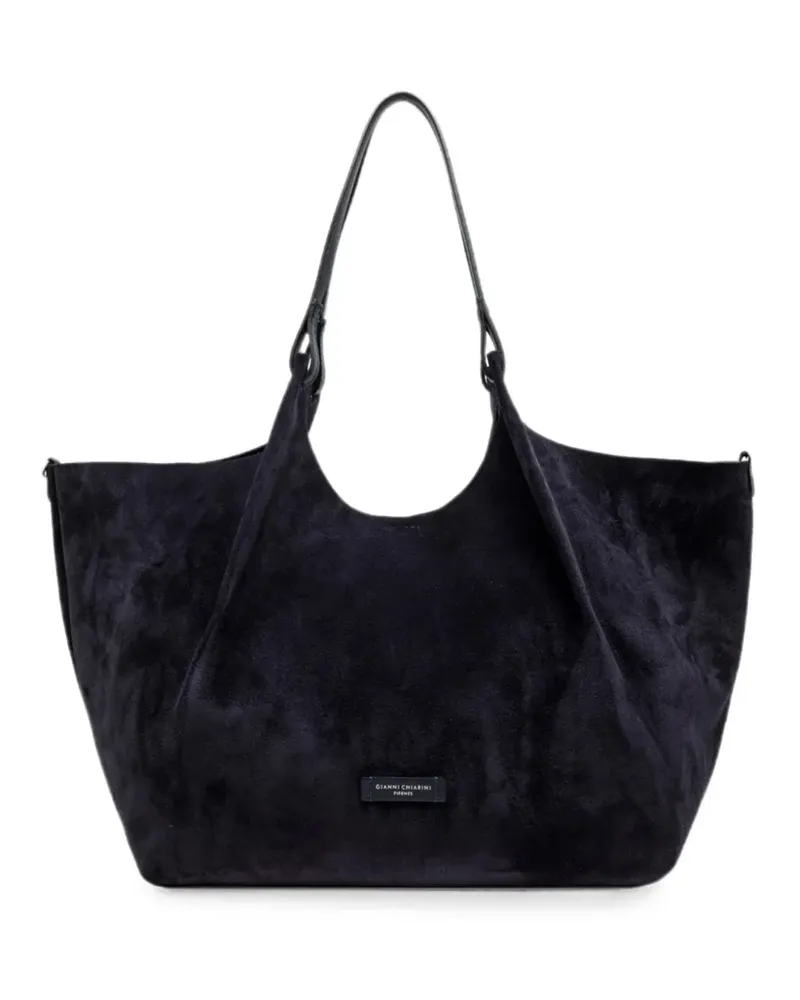 Gianni Chiarini large Dua suede tote bag - Schwarz Schwarz