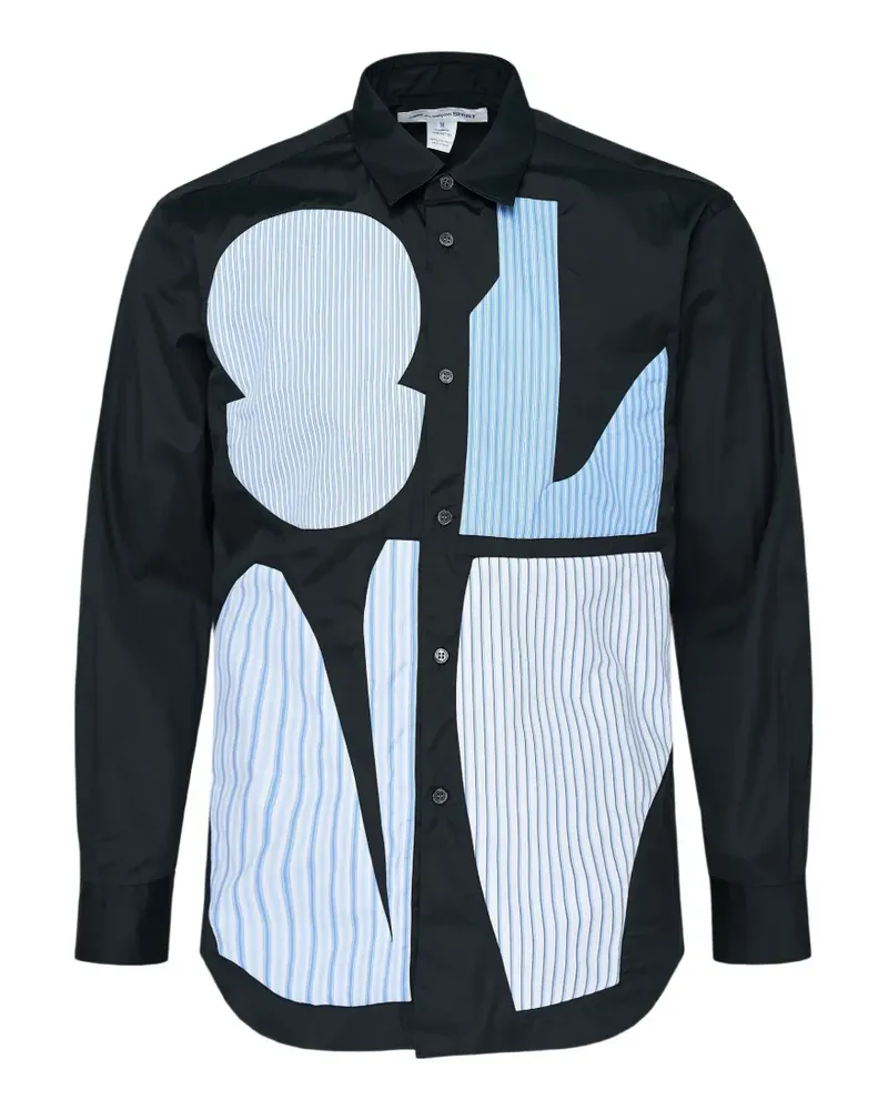 Comme des Garçons patchwork long-sleeve shirt - Schwarz Schwarz