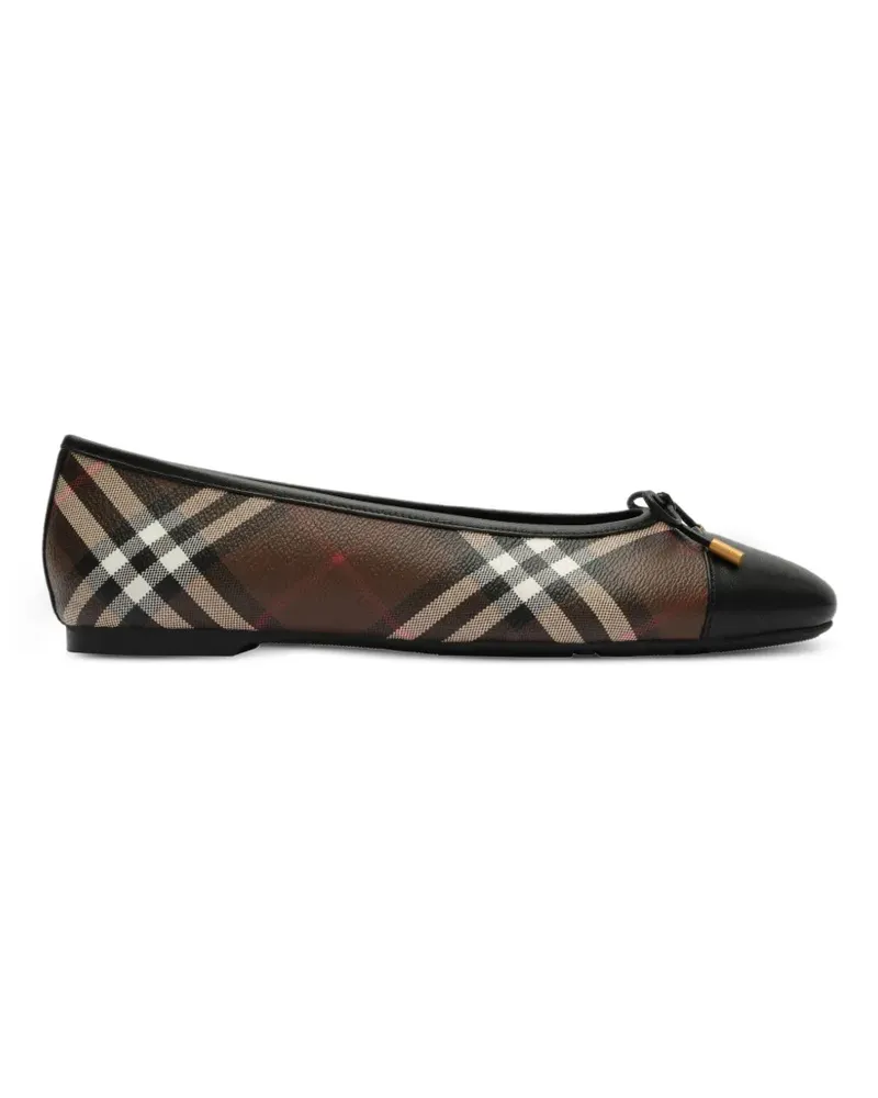Burberry Check Highgate Ballerinas aus Canvas - Braun Braun