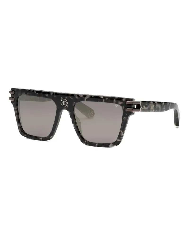 Philipp Plein tortoiseshell-effect square-frame sunglasses - Grau Grau