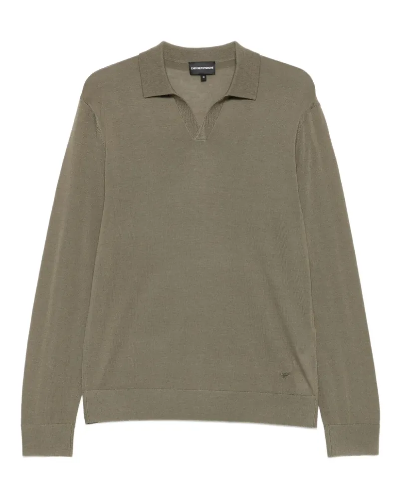 Emporio Armani Pullover mit Poloshirtkragen - Grün Grün