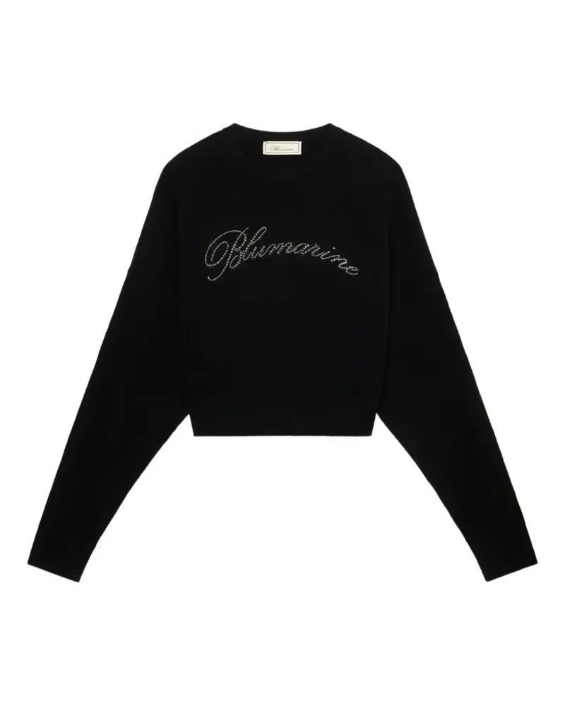 Blumarine Sweatshirt mit Strass-Logo - Schwarz Schwarz