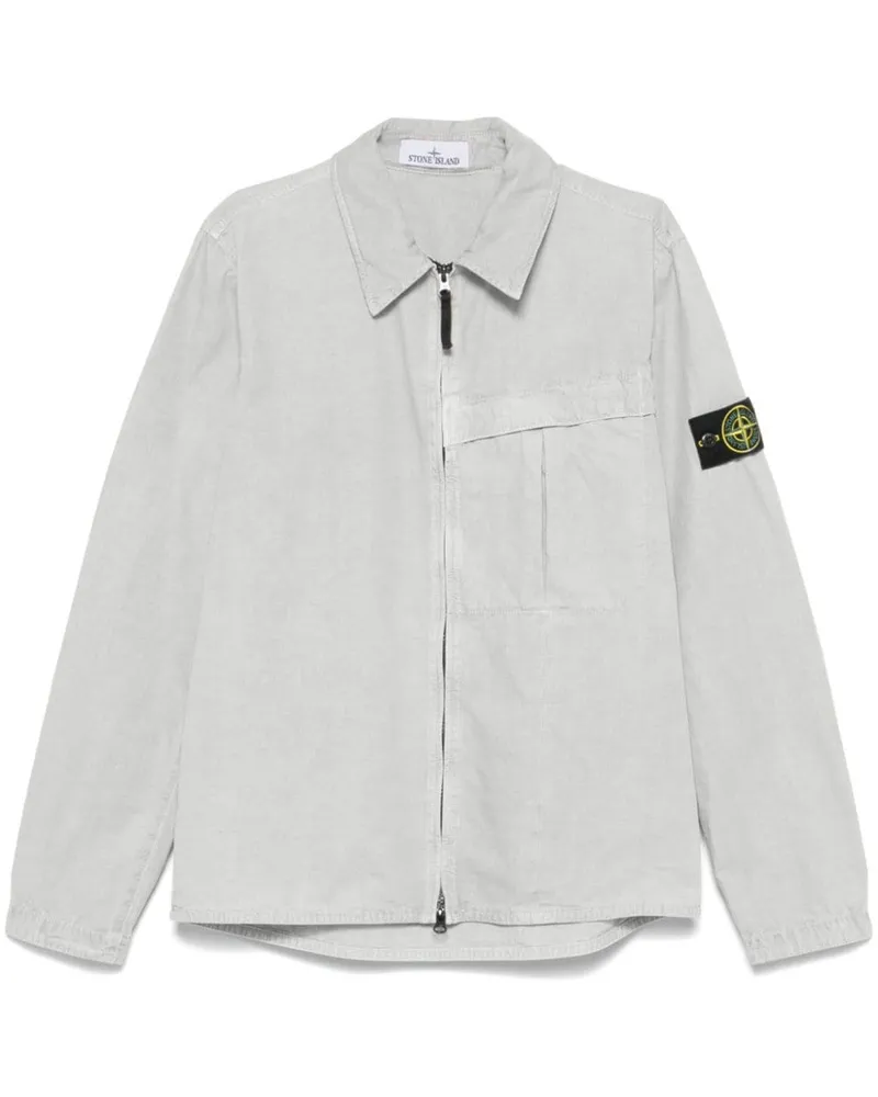 Stone Island Hemd mit Kompass-Patch Grau