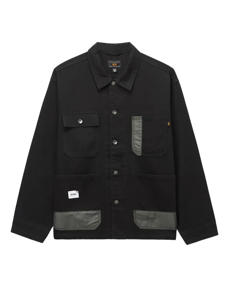 Alpha Industries Jacke mit Kontrasteinsätzen - Schwarz Schwarz