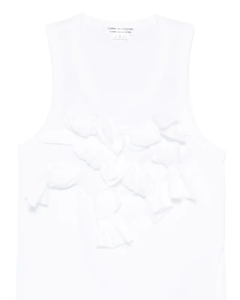Comme des Garçons Oberteil mit Rüschen - Weiß Weiß