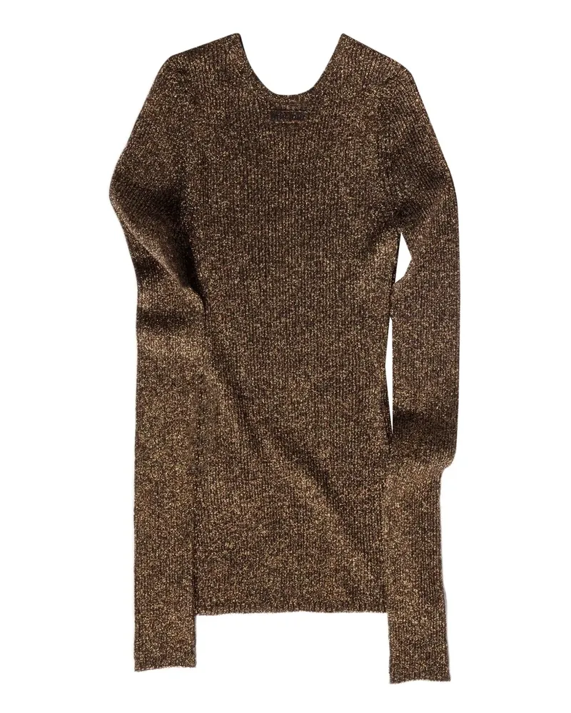 Miu Miu Gerippter Lamé-Pullover - Braun Braun