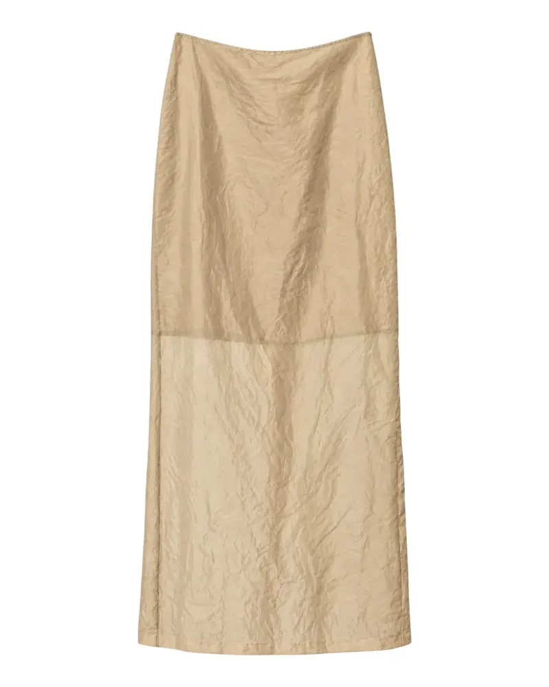 christian wijnants Semi-transparenter Midirock in Knitteroptik - Nude Nude
