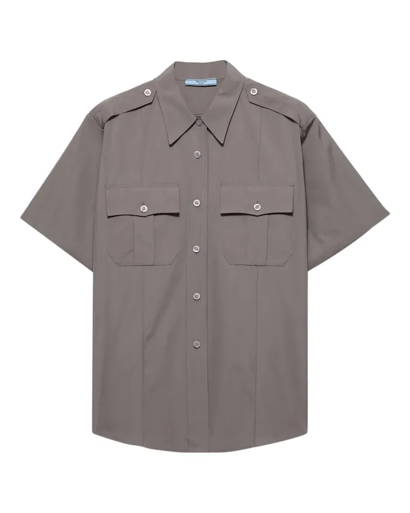Prada short-sleeved poplin shirt - Grau Grau