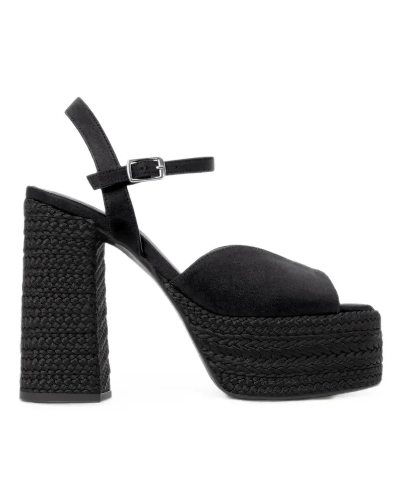Castañer Fede Plateau-Sandalen mit Flechtdetail - Schwarz Schwarz