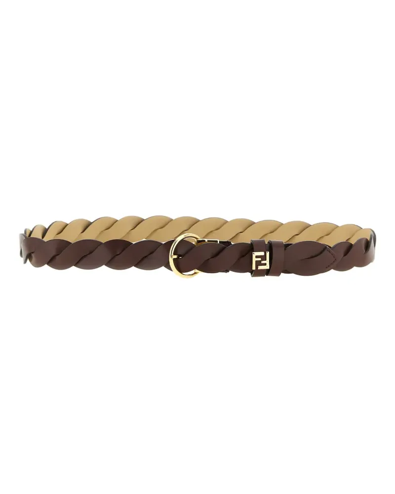 Fendi FF reversible braided loop belt - Braun Braun