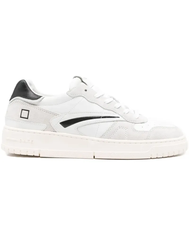 D.A.T.E. Sneakers mit Wildleder-Einsatz - Weiß Weiß
