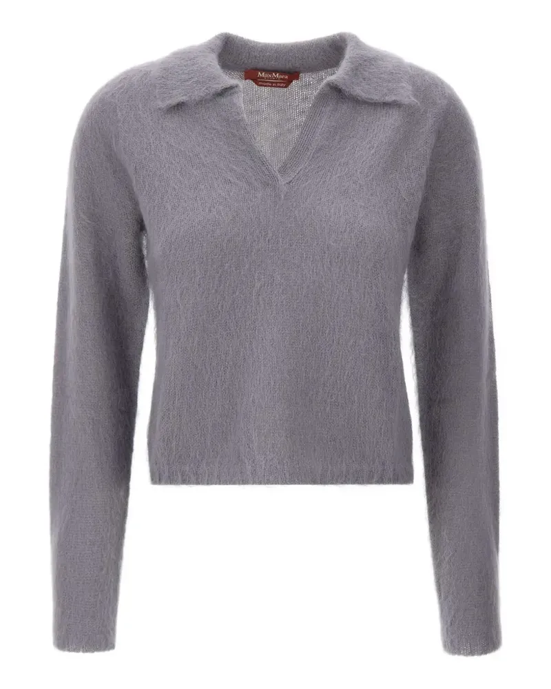 Max Mara Pullover mit V-Ausschnitt - Grau Grau