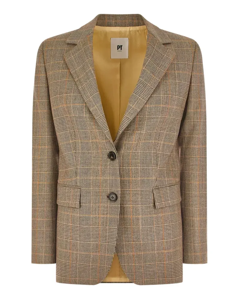 PT TORINO prince of wales check blazer - Braun Braun