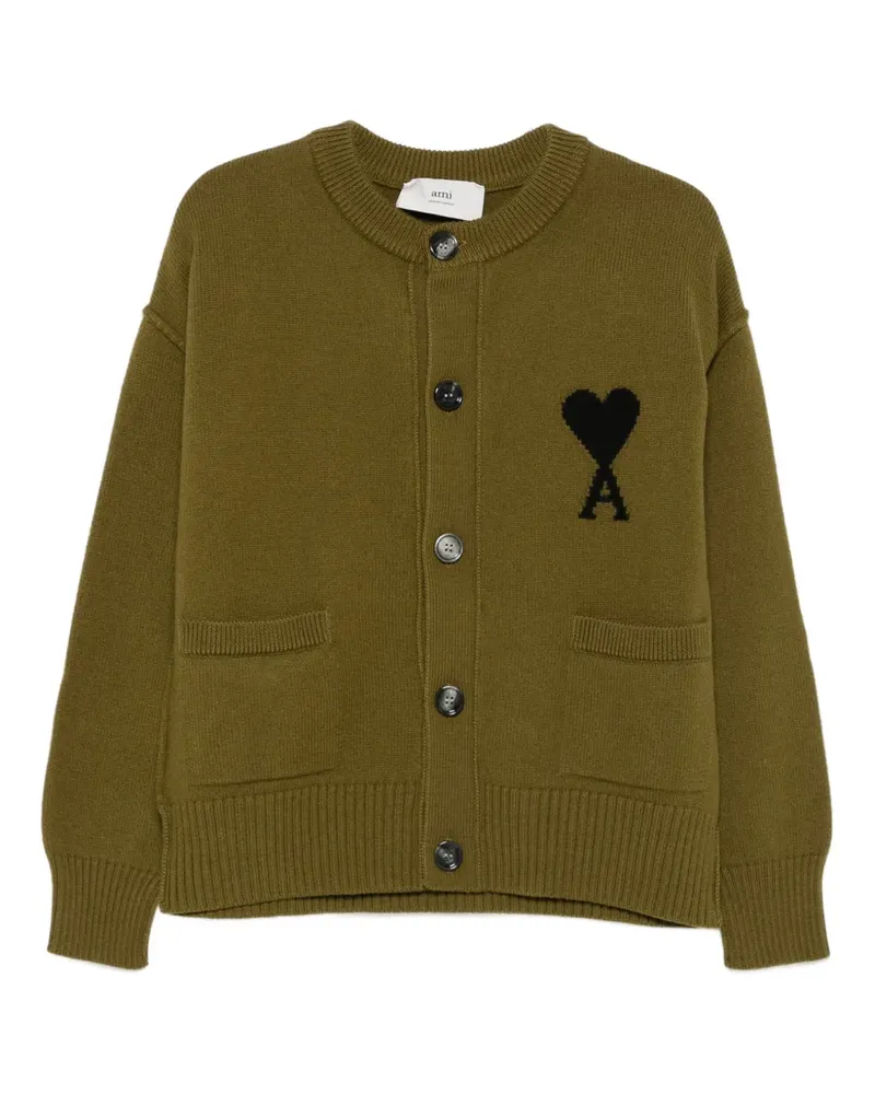 AMI Paris Cardigan mit aufgesetzter Herztasche - Braun Braun
