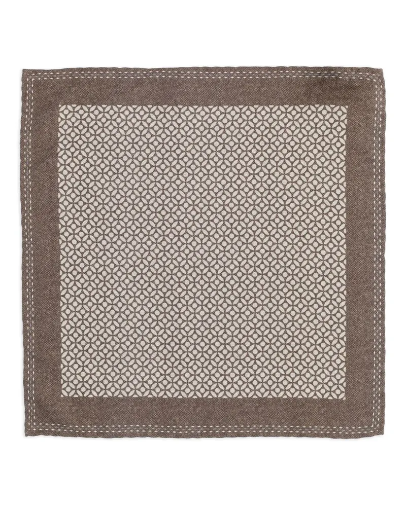 Brunello Cucinelli Einstecktuch mit geometrischem Print - Braun Braun