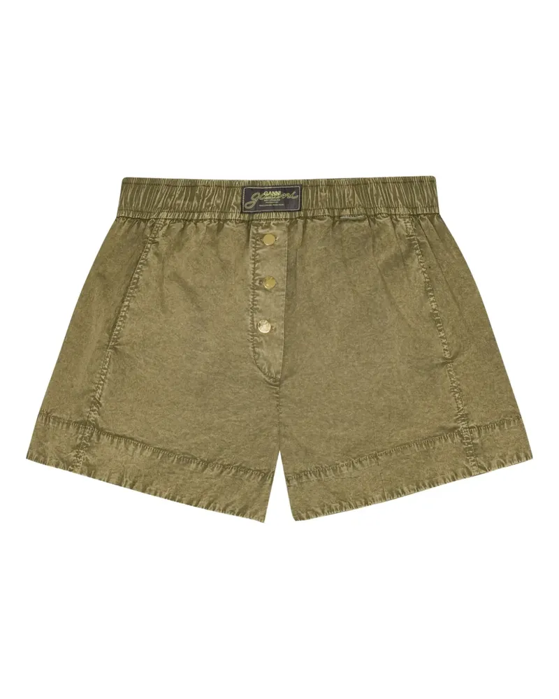 Ganni Ausgeblichene Shorts - Grün Grün