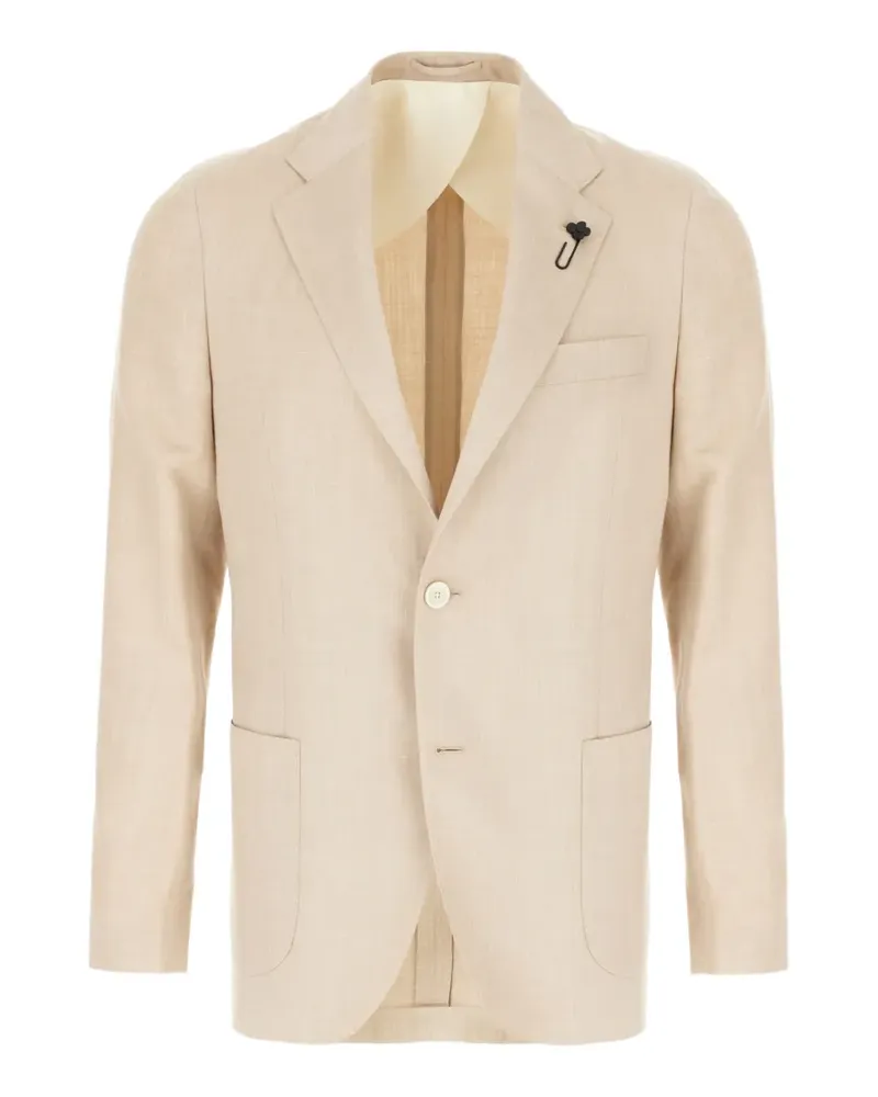 LARDINI notched lapels button blazer - Nude Nude