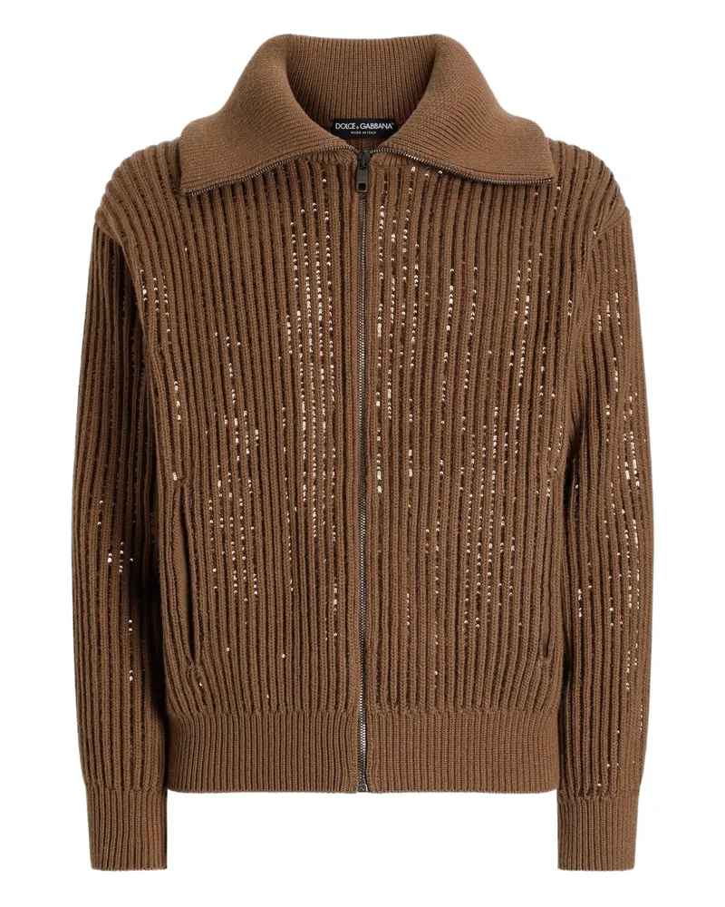 Dolce & Gabbana zip-up ribbed cardigan - Braun Braun