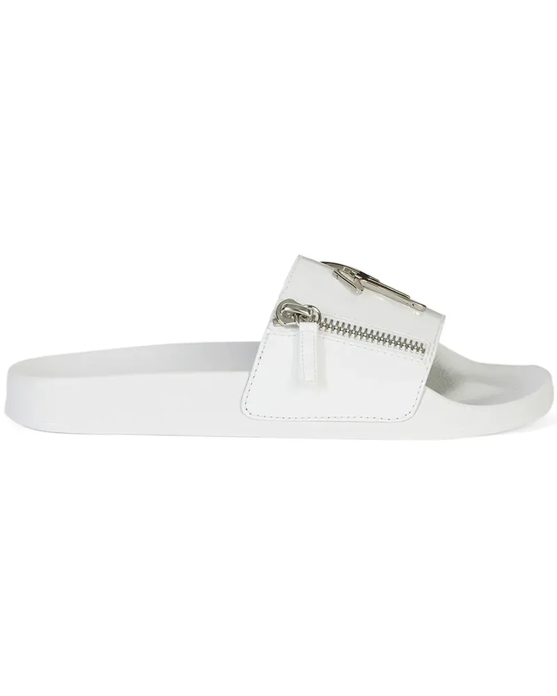 Giuseppe Zanotti Brett Zip Pantoletten - Weiß Weiß