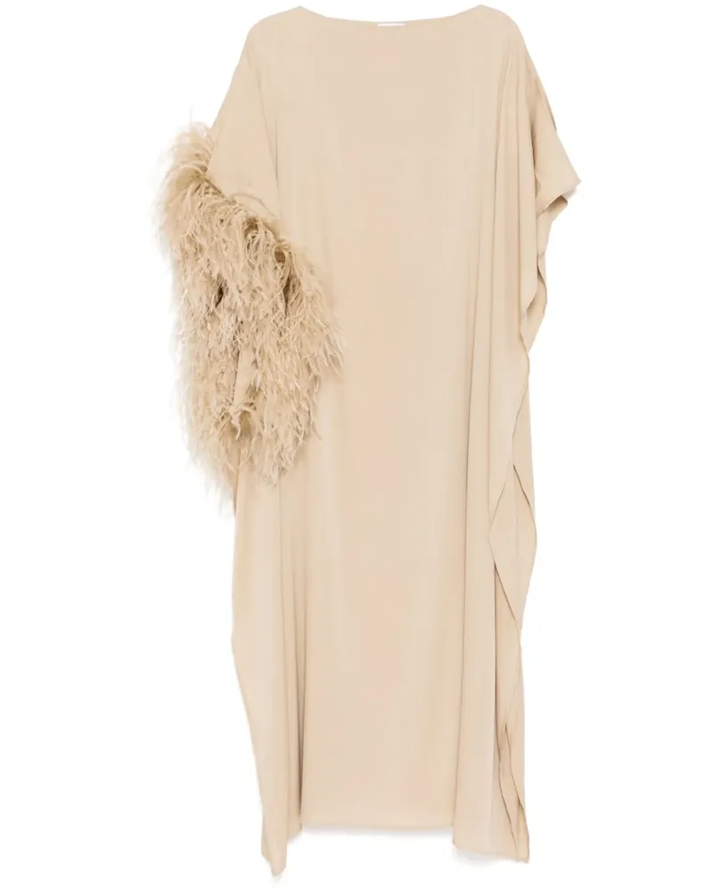 Ferragamo Kleid mit Faux Fur - Nude Nude