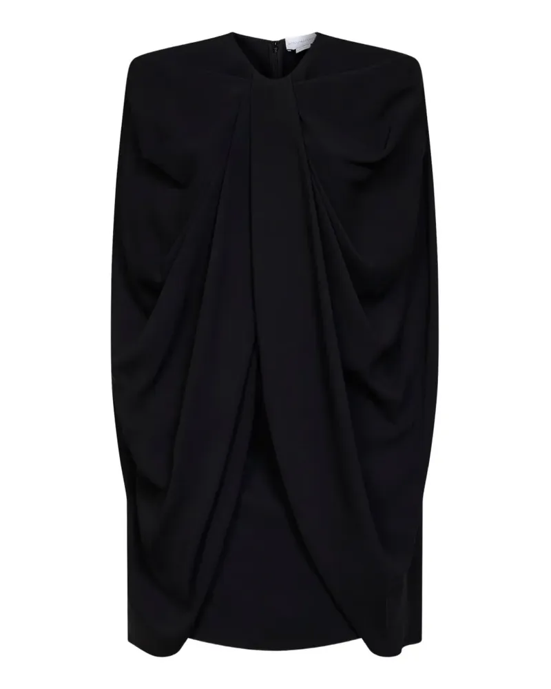 Stella McCartney cape-style pleated mini dress - Schwarz Schwarz