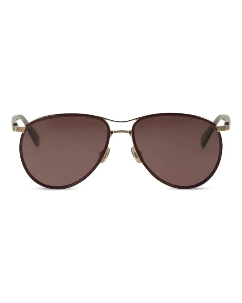 Brunello Cucinelli titanium pilot sunglasses - Braun Braun